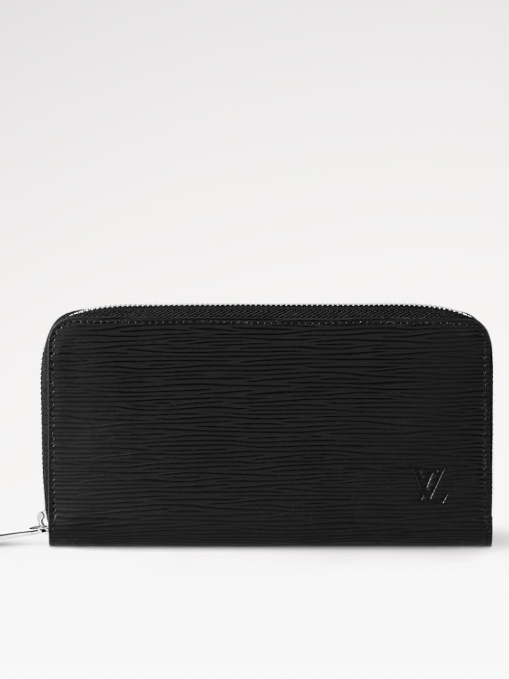 Louis Vuitton Black Epi Zippy Wallet with Silver Hardware